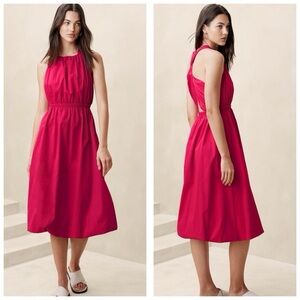 Banana Republic BUBBLE-HEM TAFFETA MIDI DRESS
NWT Size  Medium Petite